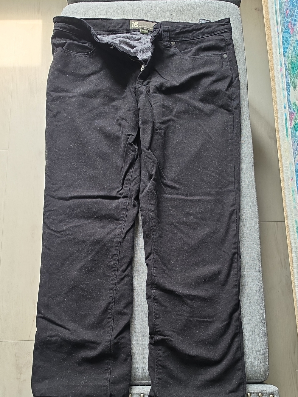 Men's Black Chino Pants - Classic Straight Fit 34x30